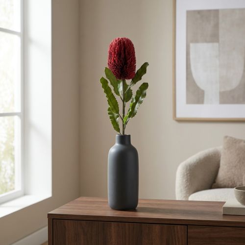 Fiore artificiale Banksia Rosso Borgogna Esotici artificiali 64 cm | Floristik24.it
