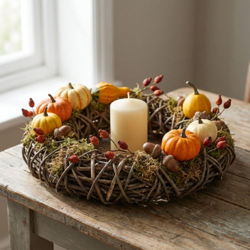 Ghirlanda di vite intrecciata Ø40cm, ghirlanda decorativa naturale per tavolo e parete, rustica | Floristik24.it