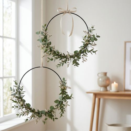 Prodotto Anello decorativo in metallo anello decorativo Anello Scandi nero Ø30,5 cm 6 pz