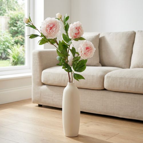 Fiore di seta peonia artificiale rosa chiaro, bianco 135 cm | Floristik24.it