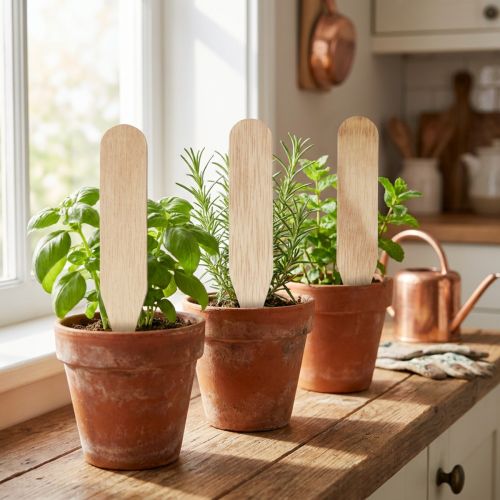 Paletti da giardino Paletti in legno per erbe aromatiche & Co 10 cm 12 pz | Floristik24.it