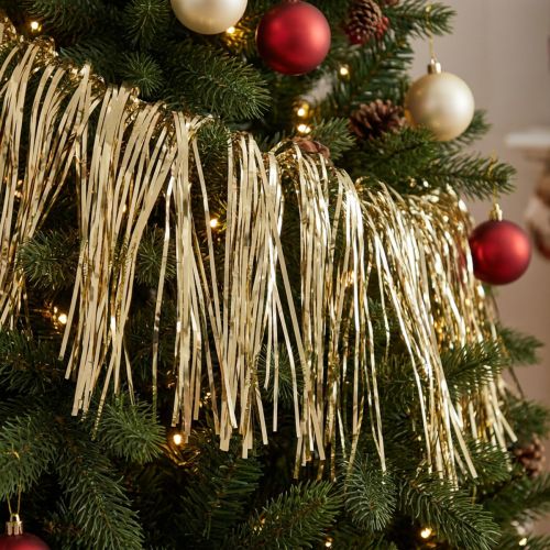 Decorazione per tenda in lamé oro chiaro con orpello oro 90×200cm | Floristik24.it