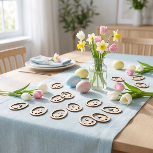 Decorazioni pasquali per lavoretti, uovo di coniglio, legno naturale, 4 cm, 72 pezzi | Floristik24.it