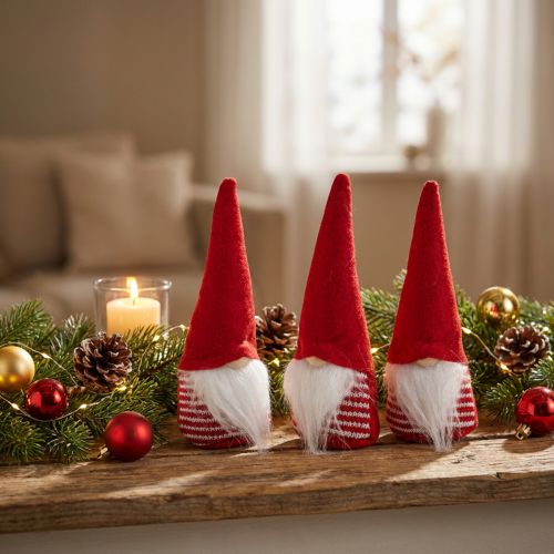 Elfo decorativo, decorazione natalizia, Avvento H17cm B6cm 3 pezzi | Floristik24.it
