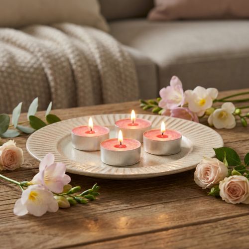 Candele profumate alla fragola, profumo tealight, candela profumata per ambienti Ø3,5cm H1,5cm 18 pezzi | Floristik24.it