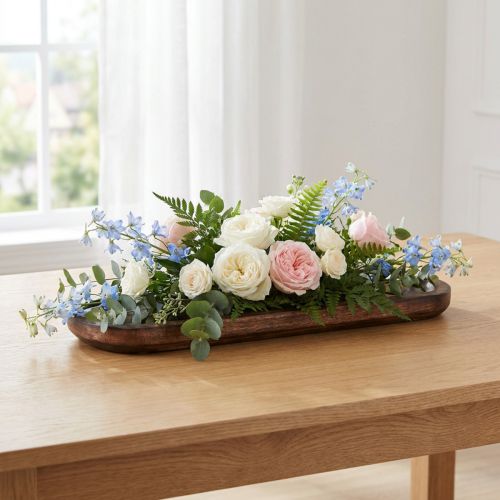 Vassoio ovale in legno, smaltato marrone scuro, vassoio decorativo, 40×12 cm | Floristik24.it