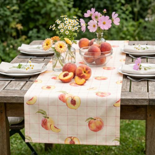 Prodotto Runner da tavolo Nastro da tavolo Peach Checked Summer 32x140cm