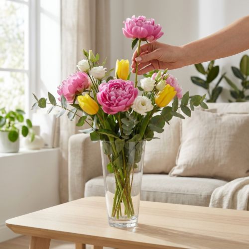 Vaso in vetro conico vaso per fiori trasparente Ø10cm H20cm | Floristik24.it