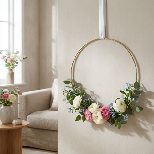 Prodotto Anello decorativo in metallo Anello Scandi anello decorativo oro Ø30,5 cm 6 pz