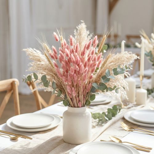 Erba coda di coniglio (Lagurus) essiccata rosa chiaro 60 cm 50 g Decorazione floreale secca artificiale Boho per matrimonio | Floristik24.it