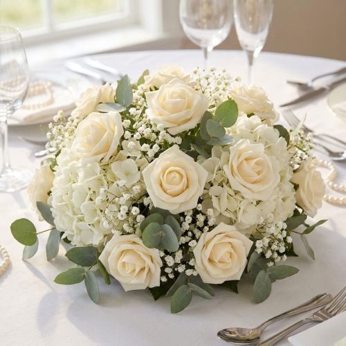 Rose in schiuma Ø3,5 cm color crema, 48 pezzi | Floristik24.it