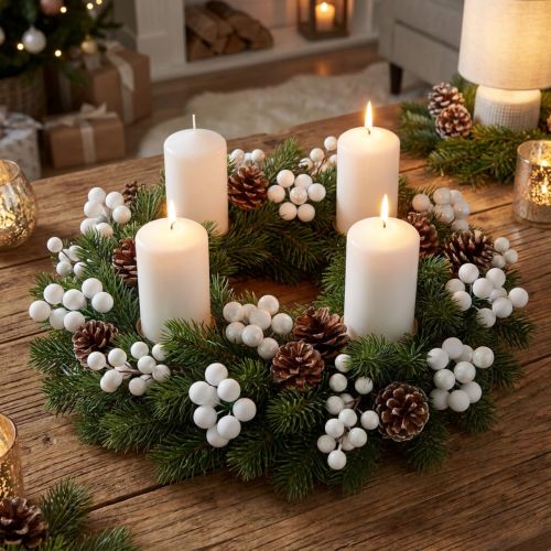 Bacche a specchio Ø2cm bianco opaco, lucido 140 pezzi | Floristik24.it