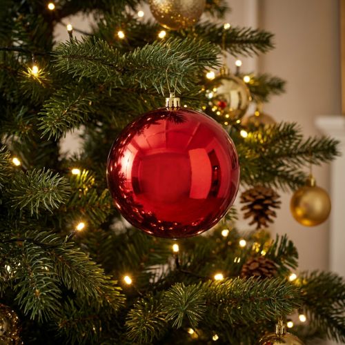 Palla di Natale plastica piccola Ø14cm rossa 1 pz | Floristik24.it