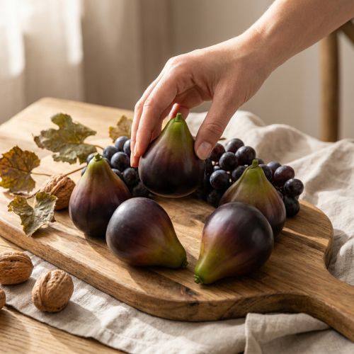 VIANA Set di 6 fichi decorativi da 8 cm - Frutta artificiale per decorazioni da tavola e feste | Floristik24.it