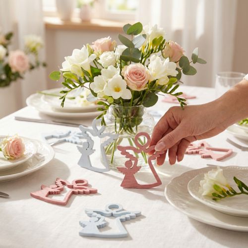 Decorazioni sparse angelo rosa/bianco 24 pz | Floristik24.it