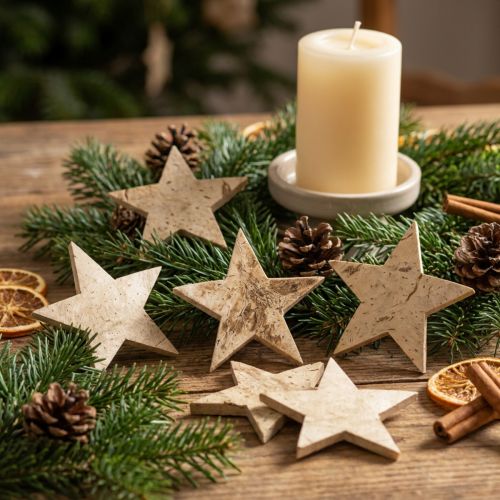 Stella di cocco natura 5 cm 50 pezzi decorazione tavola di Natale decorazione | Floristik24.it
