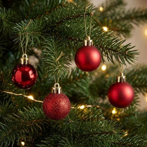 Decorazioni per l'albero di Natale Pallina di Natale rossa 3 cm 14 pezzi | Floristik24.it
