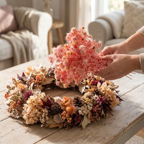 Ramo decorativo di cardo, fiori secchi di rosa antica, 100 g - Ideale per decorazioni fai da te e ghirlande | Floristik24.it
