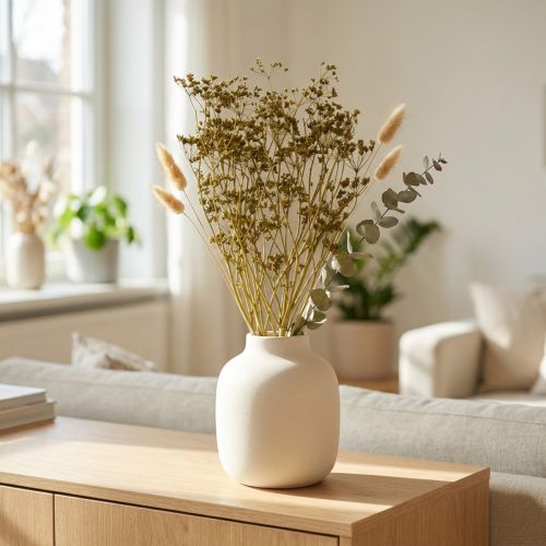 Prodotto Fiori secchi, decorazione verde cumino, mazzo da 55 cm, 5 pezzi – Decorazione secca e fiori artificiali
