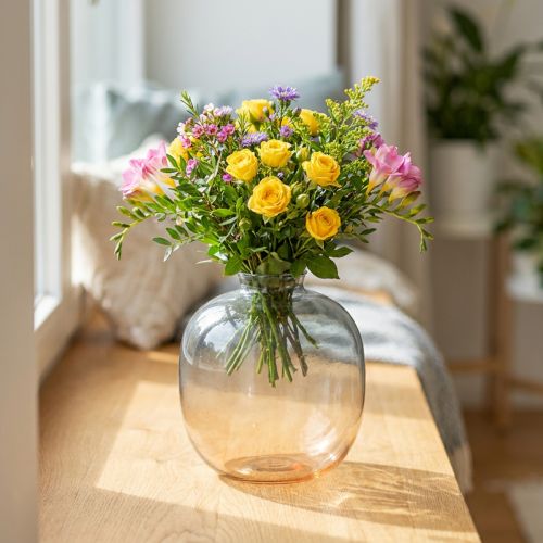 Vaso per fiori vaso decorativo piccolo vaso in vetro H9cm Ø8cm | Floristik24.it
