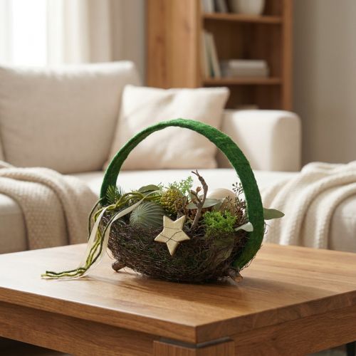 Anello decorativo anello decorativo in iuta verde verde scuro 4 cm Ø30 cm 2 pezzi | Floristik24.it