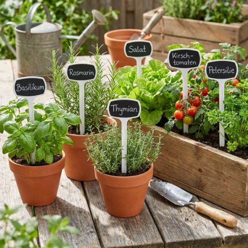 Etichette per piante 29 cm nere inclinate 10 pz | Floristik24.it