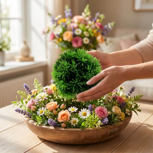Prodotto Mini palla di erba decorativa verde artificiale Ø10 cm 1 pz