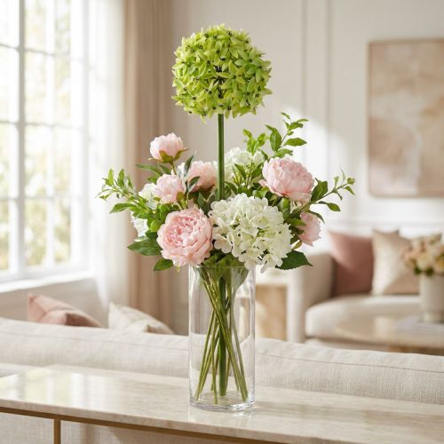 Cipolla ornamentale Allium, fiore di seta, palla artificiale verde porro Ø20cm L72cm | Floristik24.it