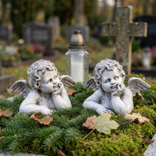 Prodotto Decorazione tomba busto angelo decorazione tomba poliresina 16×10×11,5 cm 2 pz