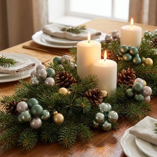 Prodotto Bacche a specchio Natale Verde Perla Grigio Ø20mm 140 pz