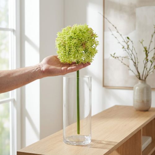 Cipolla ornamentale artificiale fiore verde allium Ø18cm 90cm | Floristik24.it