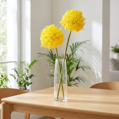 Cipolla artificiale Allium Yellow Flower 80 cm Ø14,5 cm 2 pezzi | Floristik24.it