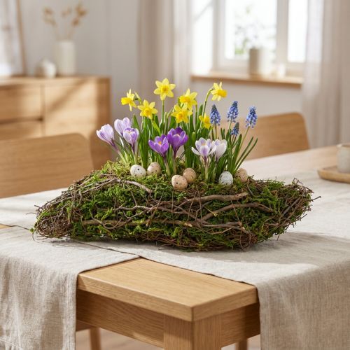 Piccolo cesto per piante Vite con muschio 31×15×7cm | Floristik24.it