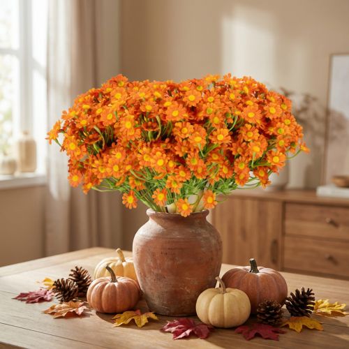 Bouquet di fiori artificiali di camomilla per creare un'atmosfera suggestiva durante la stagione, 27 cm, 3 pezzi | Floristik24.it