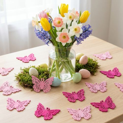 Elementi decorativi a forma di farfalla per composizioni primaverili da tavola e ciotole, 4 cm, 72 pezzi | Floristik24.it