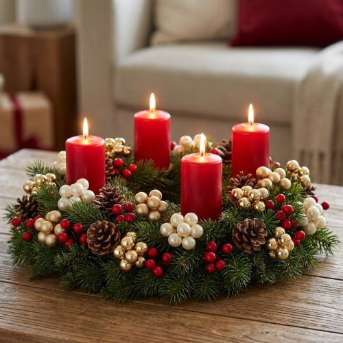 Mini palline di Natale su filo oro, crema Ø1,5cm 140 pezzi | Floristik24.it