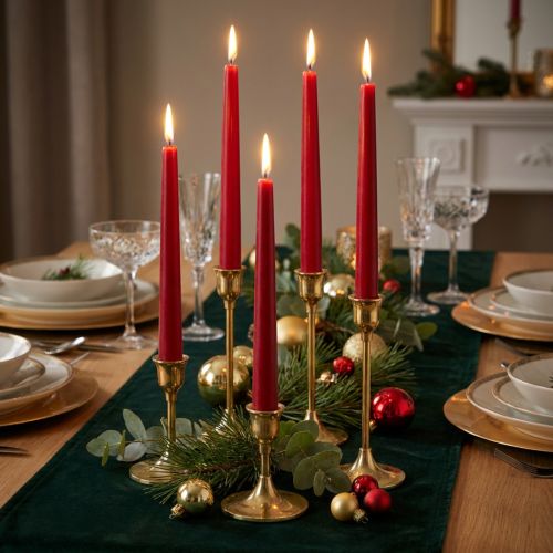 Candele affusolate 250/23 rubino (12 pz.) | Floristik24.it