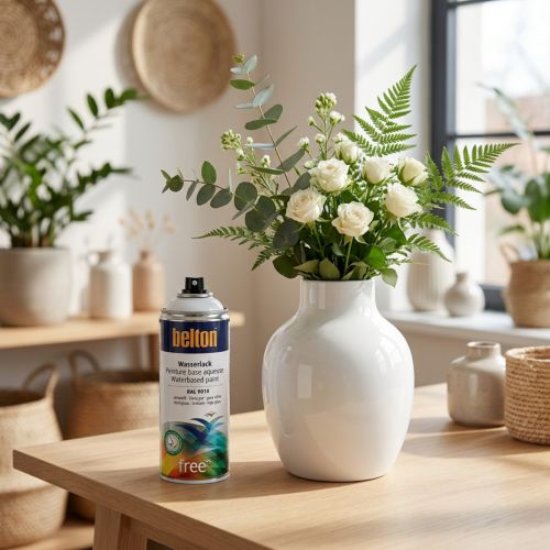 Vernice a base d'acqua senza cintura bianca spray lucido bianco puro 400 ml | Floristik24.it