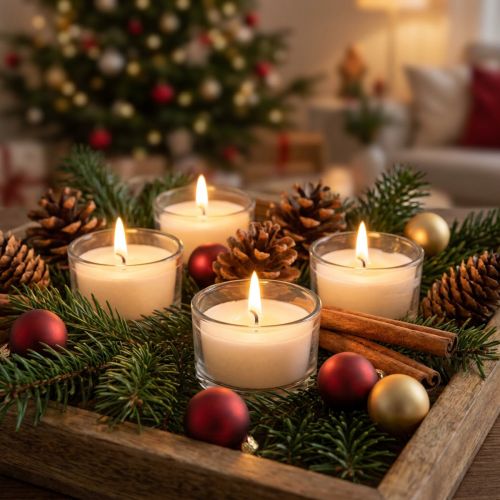 Candele al profumo di cannella, candela natalizia, candelina profumata, decorazione candela Ø25cm H40cm bianco 18 pezzi | Floristik24.it