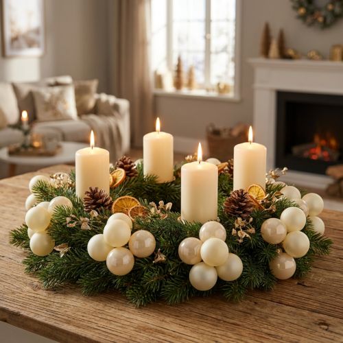 Mini palline di Natale mix crema opaco/lucido Ø40mm 32 pz | Floristik24.it