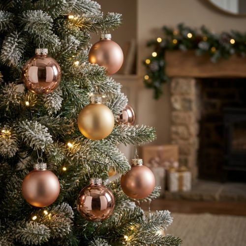 Palline di vetro Palline di Natale in vetro oro rosa Ø4cm 24 pz | Floristik24.it