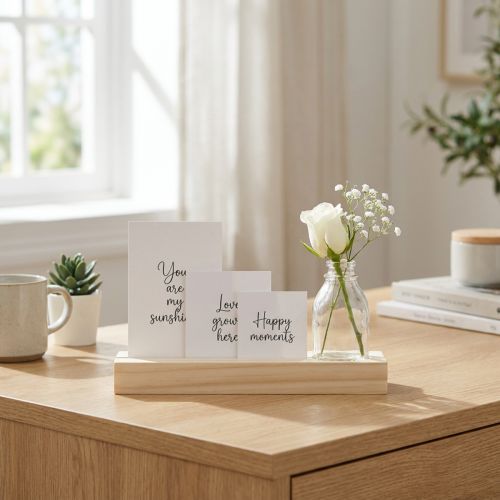 Portacarte in legno Portafoto in legno mini vaso 25×7,5×12cm | Floristik24.it