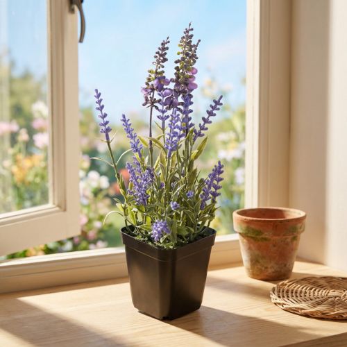 Lavanda artificiale in vaso Piante artificiali fiorite 25 cm | Floristik24.it
