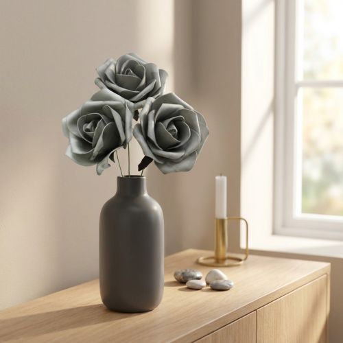 Prodotto Schiuma Rosa Grigio Ø15cm 4 pz