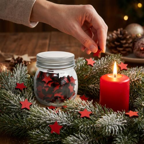Vetro con stelle rosse 9 cm | Floristik24.it