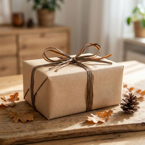 Prodotto Nastro di rafia nastro regalo bicolore marrone nastro decorativo 200 m