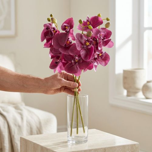 Prodotto Orchidee artificiali fiori artificiali viola come veri 56 cm 3 pezzi