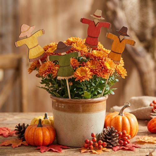 Paletti di legno per fiori, decorazione spaventapasseri, colorati, alti 8 cm, 12 pezzi | Floristik24.it