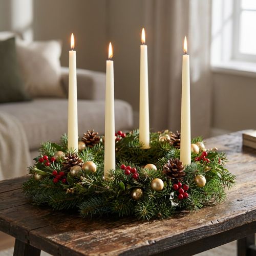 Candele coniche, candele a stecco, bianco avorio, 250/23 mm, 12 pezzi | Floristik24.it