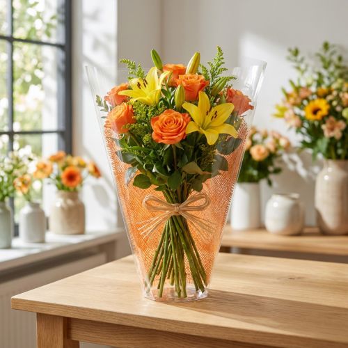 Borsa per fiori modello iuta arancione L40cm P12-30 50 pz | Floristik24.it